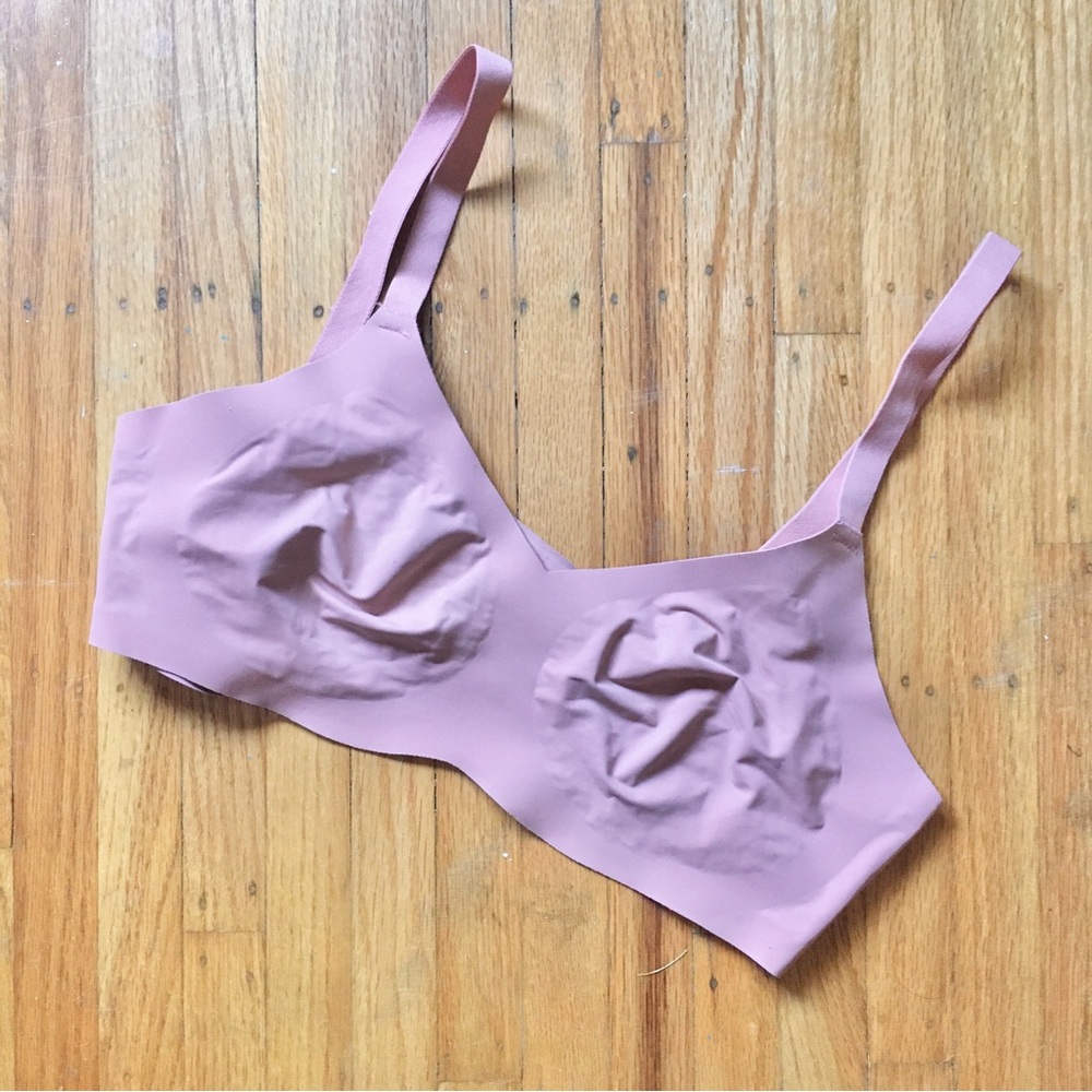 Knix v neck unpadded bra pink ginger 2